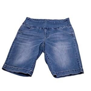Jag Jeans Classic Fit Women Blue Denim Capri Shorts Size 4 Elastic Waist